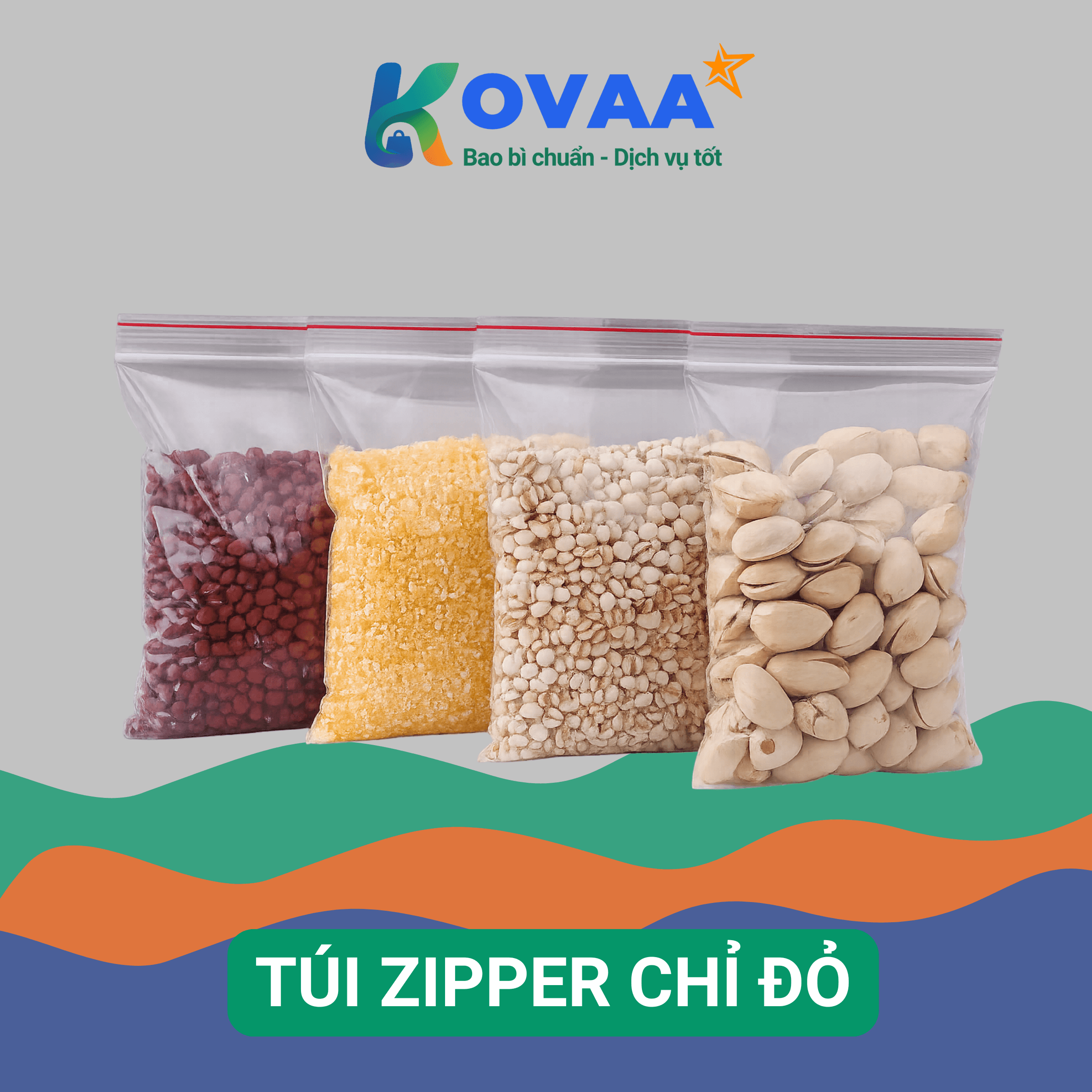 Túi zipper chỉ đỏ