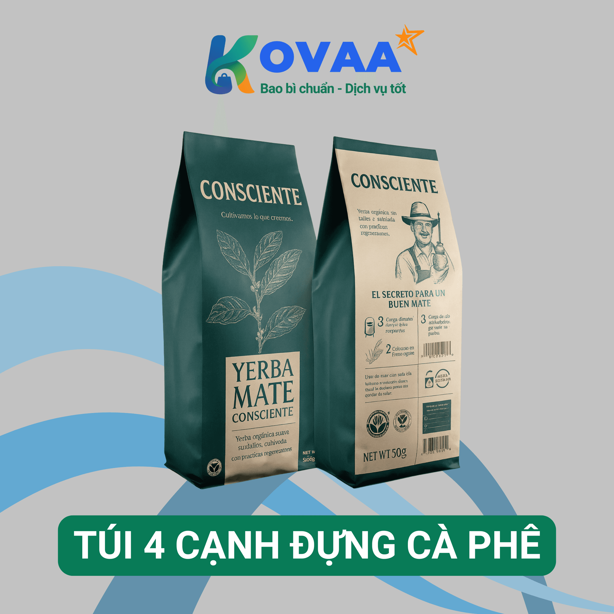 Túi 4 cạnh đựng cà phê