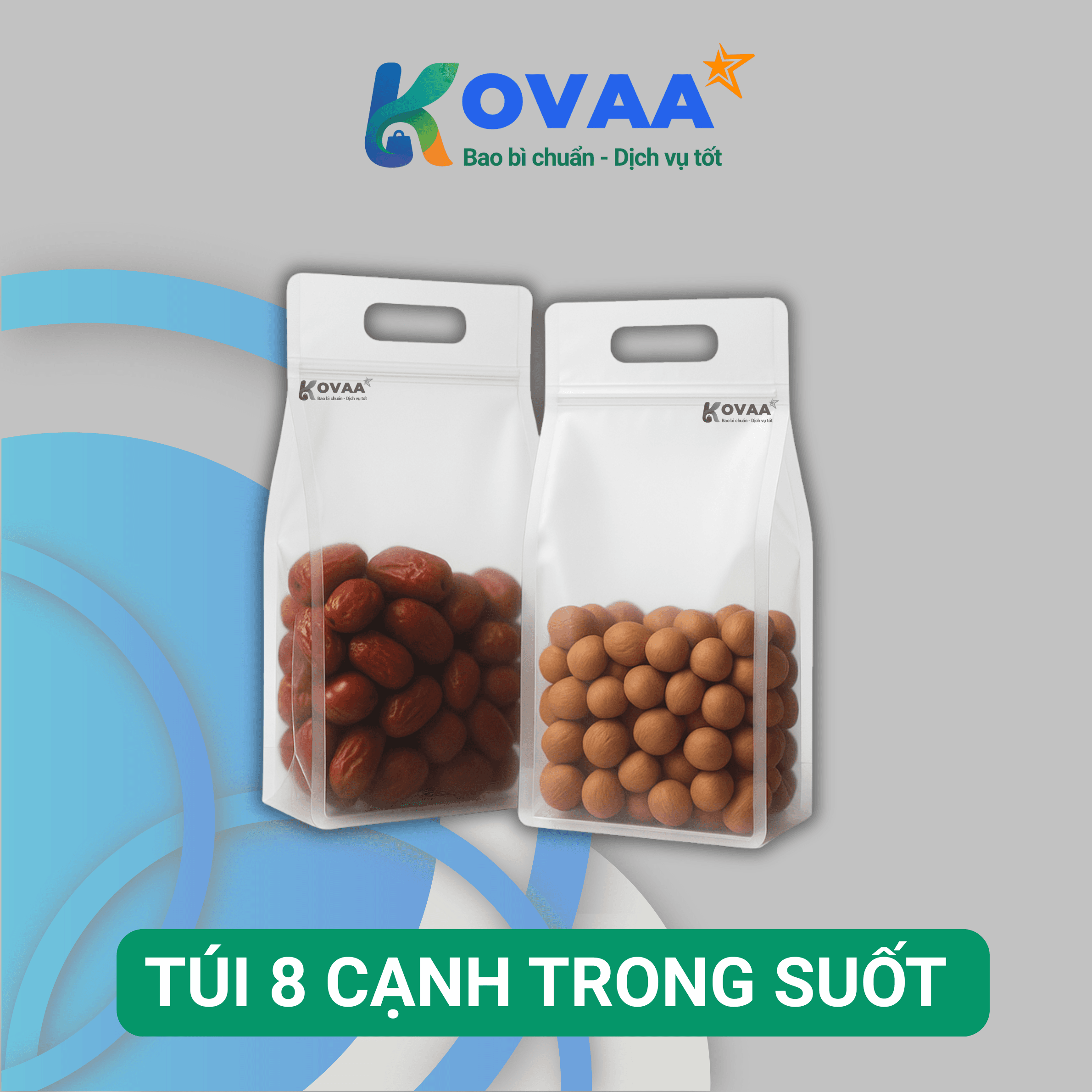 Túi 8 cạnh trong suốt